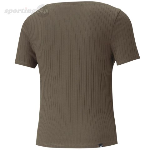 Koszulka damska Puma HER Ribbed Slim Tee Grape Leaf khaki 531917 44 Puma Koszulka damska Puma HER Ribbed Slim Tee Grape Leaf khaki 531917 44 Puma
