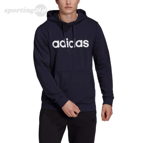 Bluza męska adidas Essentials French Terry Linear Logo Hoodie granatowa GK9066 Adidas Bluza męska adidas Essentials French Terry Linear Logo Hoodie granatowa GK9066 Adidas