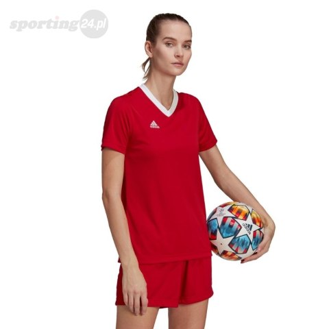 Koszulka damska adidas Entrada 22 Jersey czerwona H57571 Adidas teamwear Koszulka damska adidas Entrada 22 Jersey czerwona H57571 Adidas teamwear