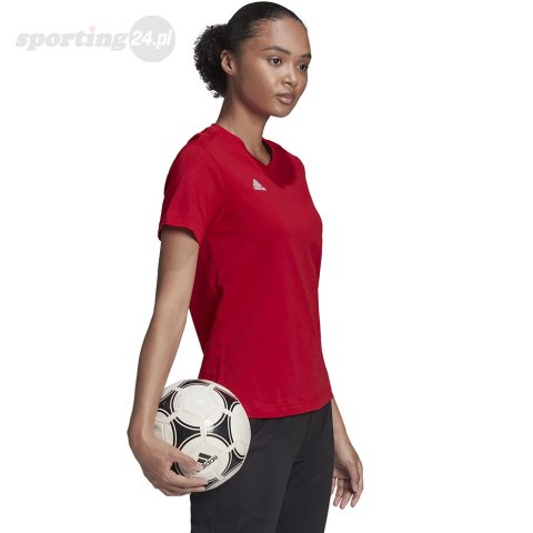 Koszulka damska adidas Entrada 22 Tee czerwona HC0441 Adidas teamwear Koszulka damska adidas Entrada 22 Tee czerwona HC0441 Adidas teamwear