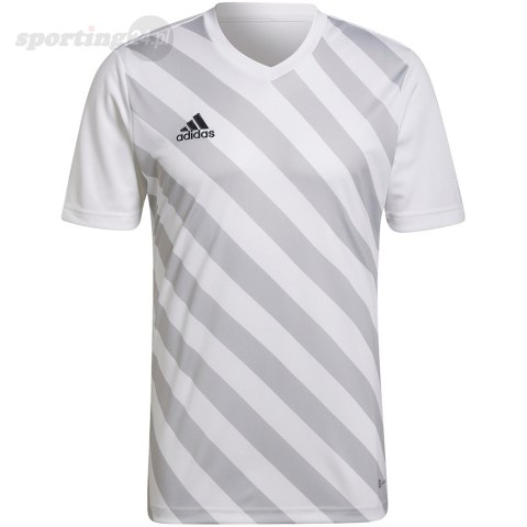 Koszulka męska adidas Entrada 22 Graphic Jersey biało-szara HF0129 Adidas teamwear Koszulka męska adidas Entrada 22 Graphic Jersey biało-szara HF0129 Adidas teamwear