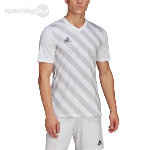 Koszulka męska adidas Entrada 22 Graphic Jersey biało-szara HF0129 Adidas teamwear Koszulka męska adidas Entrada 22 Graphic Jersey biało-szara HF0129 Adidas teamwear