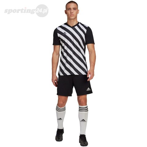 Koszulka męska adidas Entrada 22 Graphic Jersey czarno-biała HF0126 Adidas teamwear Koszulka męska adidas Entrada 22 Graphic Jersey czarno-biała HF0126 Adidas teamwear