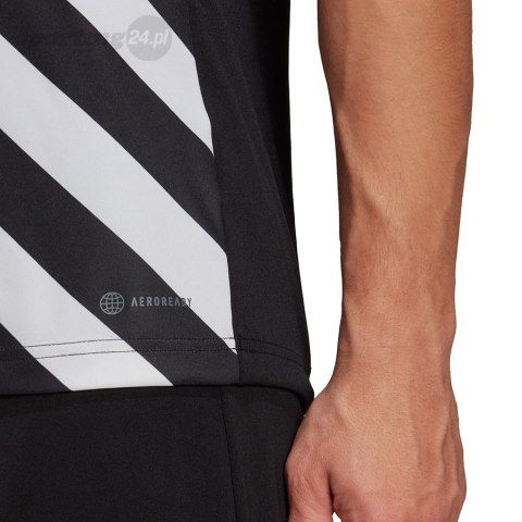Koszulka męska adidas Entrada 22 Graphic Jersey czarno-biała HF0126 Adidas teamwear Koszulka męska adidas Entrada 22 Graphic Jersey czarno-biała HF0126 Adidas teamwear