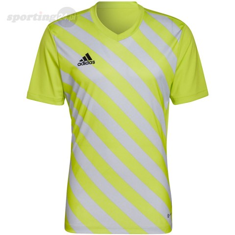 Koszulka męska adidas Entrada 22 Graphic Jersey żółto-szara HF0118 Adidas teamwear Koszulka męska adidas Entrada 22 Graphic Jersey żółto-szara HF0118 Adidas teamwear