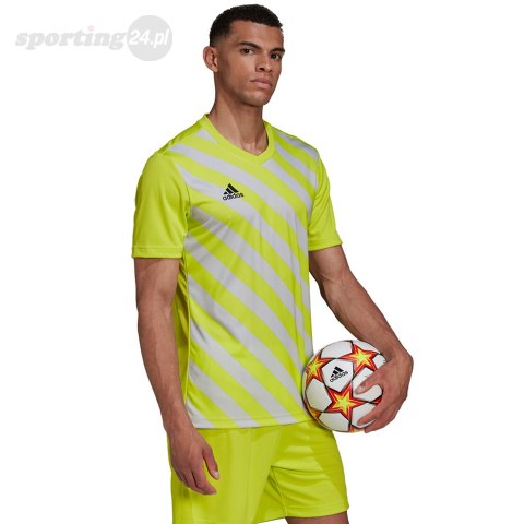 Koszulka męska adidas Entrada 22 Graphic Jersey żółto-szara HF0118 Adidas teamwear Koszulka męska adidas Entrada 22 Graphic Jersey żółto-szara HF0118 Adidas teamwear
