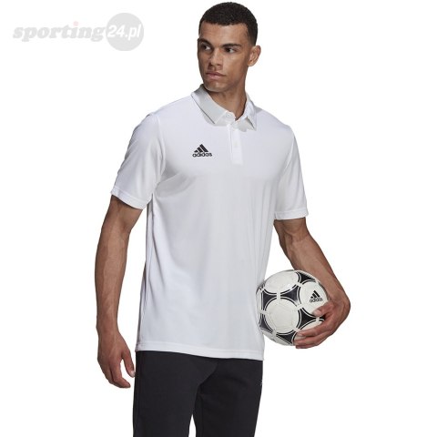 Koszulka męska adidas Entrada 22 Polo biała HC5067 Adidas teamwear Koszulka męska adidas Entrada 22 Polo biała HC5067 Adidas teamwear