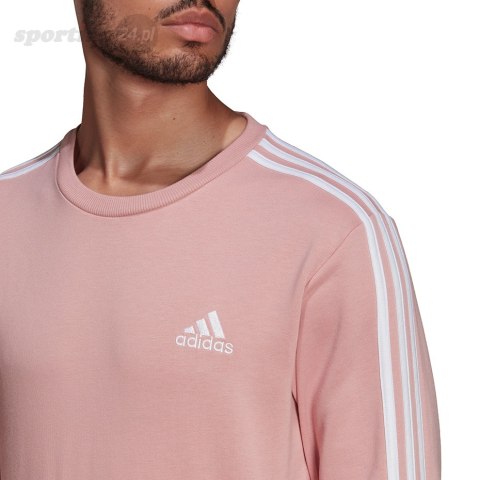 Bluza męska adidas M 3S FT SWT różowa HE4417 Adidas Bluza męska adidas M 3S FT SWT różowa HE4417 Adidas