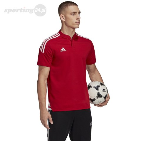 Koszulka męska adidas Condivo 22 Polo czerwona H44107 Adidas teamwear Koszulka męska adidas Condivo 22 Polo czerwona H44107 Adidas teamwear
