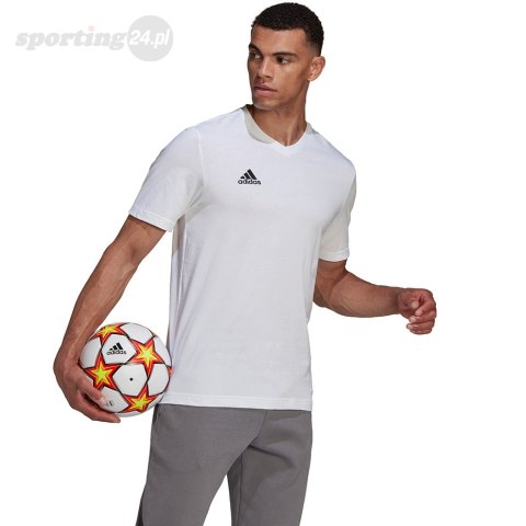 Koszulka męska adidas Entrada 22 Tee biała HC0452 Adidas teamwear Koszulka męska adidas Entrada 22 Tee biała HC0452 Adidas teamwear
