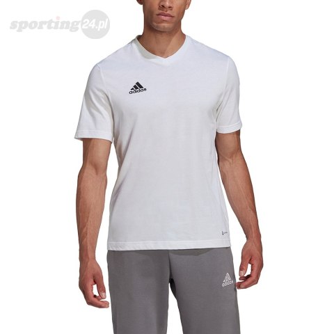 Koszulka męska adidas Entrada 22 Tee biała HC0452 Adidas teamwear Koszulka męska adidas Entrada 22 Tee biała HC0452 Adidas teamwear