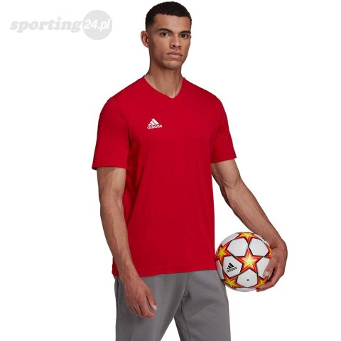 Koszulka męska adidas Entrada 22 Tee czerwona HC0451 Adidas teamwear Koszulka męska adidas Entrada 22 Tee czerwona HC0451 Adidas teamwear