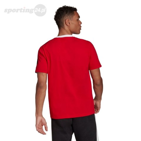 Koszulka męska adidas Essentials Colorblock Single Jersey Tee biało-czerwona HE4330 Adidas Koszulka męska adidas Essentials Colorblock Single Jersey Tee biało-czerwona HE4330 Adidas