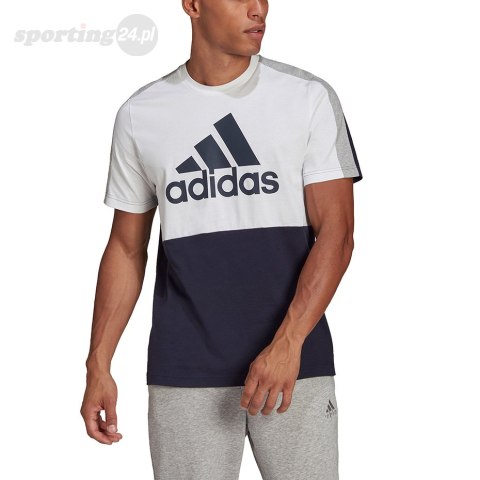 Koszulka męska adidas M CB T biało-granatowa HE4329 Adidas Koszulka męska adidas M CB T biało-granatowa HE4329 Adidas