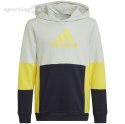 Bluza dla dzieci adidas Colourblock Hoodie szaro-żółto-czarna HN8567 Adidas