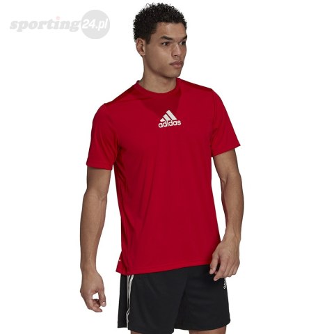 Koszulka męska adidas Primeblue Designed To Move Sport 3-Stripes Tee czerwona GM4318 Adidas Koszulka męska adidas Primeblue Designed To Move Sport 3-Stripes Tee czerwona GM4318 Adidas