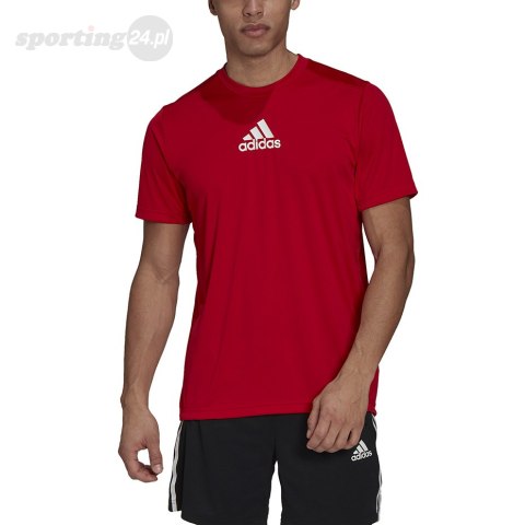 Koszulka męska adidas Primeblue Designed To Move Sport 3-Stripes Tee czerwona GM4318 Adidas Koszulka męska adidas Primeblue Designed To Move Sport 3-Stripes Tee czerwona GM4318 Adidas
