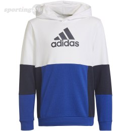 Bluza dla dzieci adidas Colourblock Hoodie biało-niebieska HG6826 Adidas