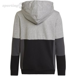 Bluza dla dzieci adidas Colourblock Hoodie szaro-czarna HN8563 Adidas