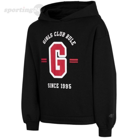 Bluza dla dziewczynki 4F głęboka czerń HJZ22 JBLD004 20S 4F Bluza dla dziewczynki 4F głęboka czerń HJZ22 JBLD004 20S 4F