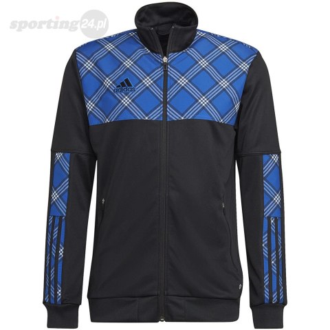 Bluza męska adidas Tiro Track czarno-niebieska HN5513 Adidas Bluza męska adidas Tiro Track czarno-niebieska HN5513 Adidas