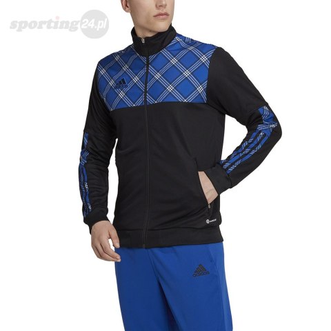 Bluza męska adidas Tiro Track czarno-niebieska HN5513 Adidas Bluza męska adidas Tiro Track czarno-niebieska HN5513 Adidas