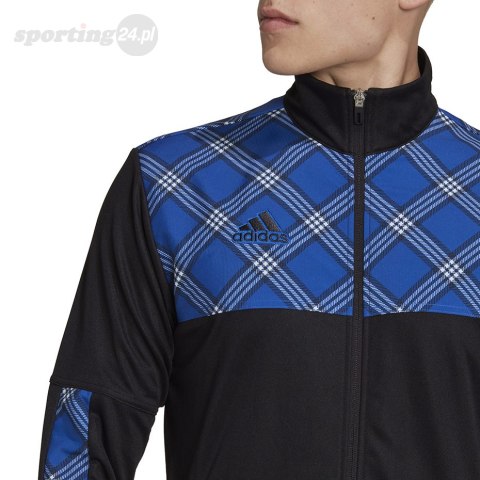 Bluza męska adidas Tiro Track czarno-niebieska HN5513 Adidas Bluza męska adidas Tiro Track czarno-niebieska HN5513 Adidas