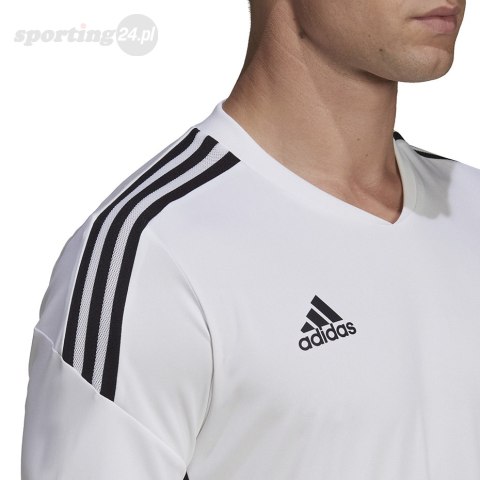 Koszulka męska adidas Condivo 22 Jersey V-neck biało-czarna HA6290 Adidas teamwear Koszulka męska adidas Condivo 22 Jersey V-neck biało-czarna HA6290 Adidas teamwear