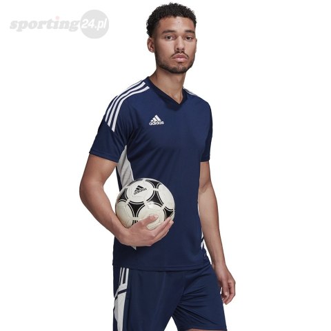Koszulka męska adidas Condivo 22 Jersey V-neck granatowo-biała HA6291 Adidas teamwear Koszulka męska adidas Condivo 22 Jersey V-neck granatowo-biała HA6291 Adidas teamwear