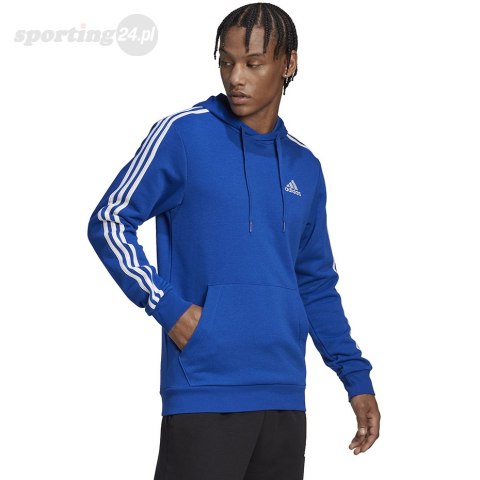 Bluza męska adidas Essentials 3-Stripes Hoodie niebieska HL2228 Adidas Bluza męska adidas Essentials 3-Stripes Hoodie niebieska HL2228 Adidas