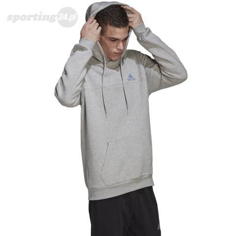 Bluza męska adidas Stadium Fleece Badge of Sport Hoodie szara HC5869 Adidas Bluza męska adidas Stadium Fleece Badge of Sport Hoodie szara HC5869 Adidas