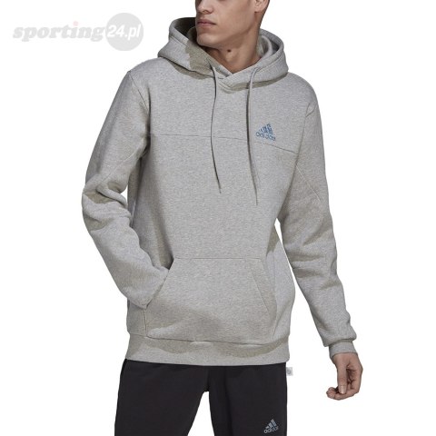 Bluza męska adidas Stadium Fleece Badge of Sport Hoodie szara HC5869 Adidas Bluza męska adidas Stadium Fleece Badge of Sport Hoodie szara HC5869 Adidas
