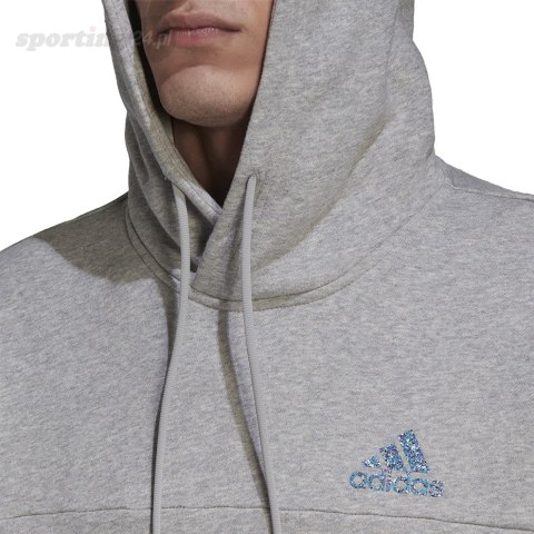 Bluza męska adidas Stadium Fleece Badge of Sport Hoodie szara HC5869 Adidas Bluza męska adidas Stadium Fleece Badge of Sport Hoodie szara HC5869 Adidas