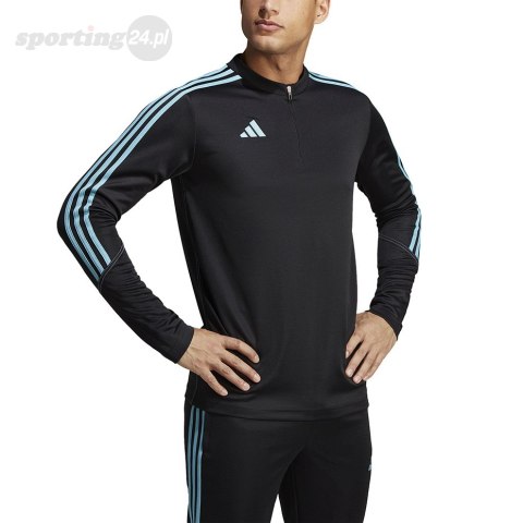 Bluza męska adidas Tiro 23 Club Training Top czarno-błękitna IC1580 Adidas Bluza męska adidas Tiro 23 Club Training Top czarno-błękitna IC1580 Adidas