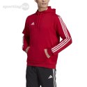 Bluza męska adidas Tiro 23 League Sweat Hoodie czerwono-biała HS3600 Adidas