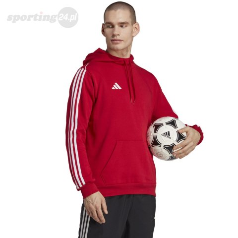 Bluza męska adidas Tiro 23 League Sweat Hoodie czerwono-biała HS3600 Adidas Bluza męska adidas Tiro 23 League Sweat Hoodie czerwono-biała HS3600 Adidas