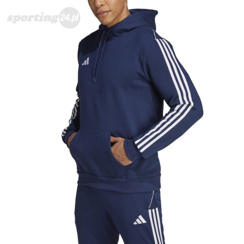 Bluza męska adidas Tiro 23 League Sweat Hoodie granatowo-biała HS3599 Adidas Bluza męska adidas Tiro 23 League Sweat Hoodie granatowo-biała HS3599 Adidas