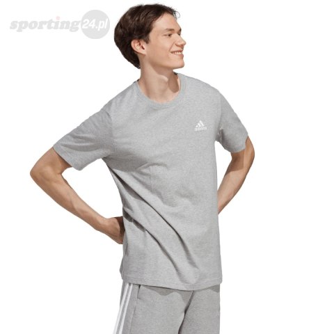 Koszulka męska adidas Essentials Single Jersey Embroidered Small Logo szara IC9288 Adidas Koszulka męska adidas Essentials Single Jersey Embroidered Small Logo szara IC9288 Adidas