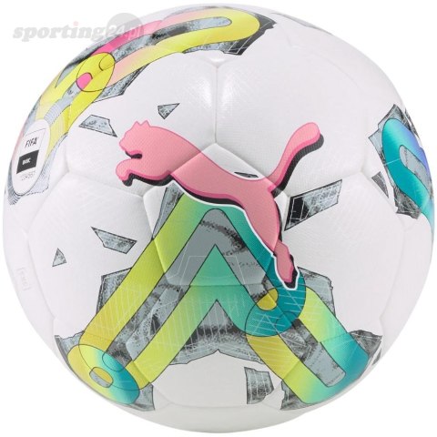 Piłka nożna Puma Orbita 4 HYB FIFA Basic biało-zielono-różowa 83778 01 Puma Piłka nożna Puma Orbita 4 HYB FIFA Basic biało-zielono-różowa 83778 01 Puma