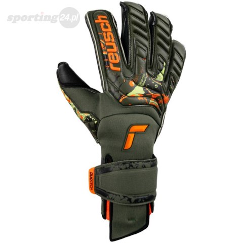 Rękawice bramkarskie Reusch Attrakt Duo Evolution AdaptiveFlex zielono-czarne 5370055 5555 Reusch Rękawice bramkarskie Reusch Attrakt Duo Evolution AdaptiveFlex zielono-czarne 5370055 5555 Reusch