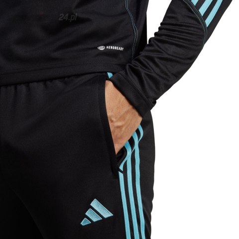 Spodnie męskie adidas Tiro 23 Club Training Tracksuit Bottoms czarno-niebieskie IC1586 Adidas Spodnie męskie adidas Tiro 23 Club Training Tracksuit Bottoms czarno-niebieskie IC1586 Adidas