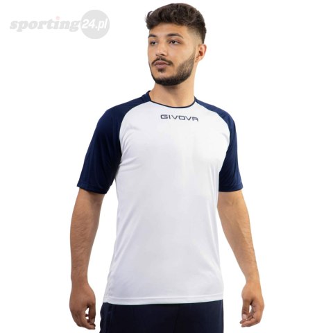 Koszulka Givova Capo Interlock biało-niebieska MAC03 0304 Givova Koszulka Givova Capo Interlock biało-niebieska MAC03 0304 Givova