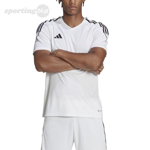 Koszulka męska adidas Tiro 23 League Jersey biała HR4610 Adidas teamwear Koszulka męska adidas Tiro 23 League Jersey biała HR4610 Adidas teamwear