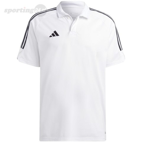 Koszulka męska adidas Tiro 23 League Polo biała HS3580 Adidas teamwear Koszulka męska adidas Tiro 23 League Polo biała HS3580 Adidas teamwear
