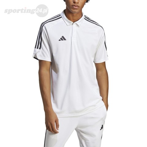 Koszulka męska adidas Tiro 23 League Polo biała HS3580 Adidas teamwear Koszulka męska adidas Tiro 23 League Polo biała HS3580 Adidas teamwear