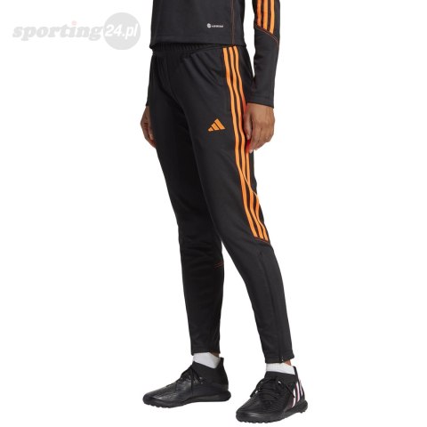 Spodnie damskie adidas Tiro 23 Club Training czarno-pomarańczowe HZ0189 Adidas Spodnie damskie adidas Tiro 23 Club Training czarno-pomarańczowe HZ0189 Adidas