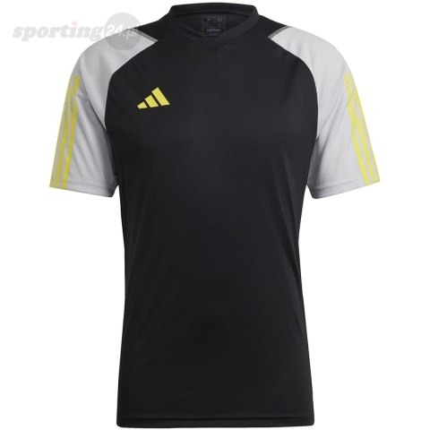 Koszulka męska adidas Tiro 23 Competition Jersey czarno-szara HU1295 Adidas teamwear Koszulka męska adidas Tiro 23 Competition Jersey czarno-szara HU1295 Adidas teamwear