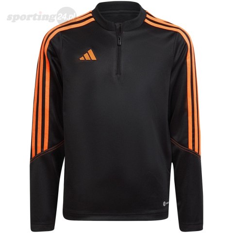 Bluza dla dzieci adidas Tiro 23 Club Training Top czarno-pomarańczowa HZ0186 Adidas Bluza dla dzieci adidas Tiro 23 Club Training Top czarno-pomarańczowa HZ0186 Adidas