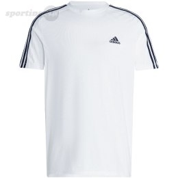 Koszulka męska adidas Essentials Single Jersey 3-Stripes Tee biała IC9336 Adidas