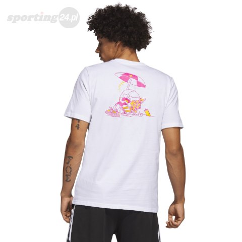 Koszulka męska adidas Lil Stripe Spring Break Graphic Short Sleeve Basketball Tee biała IC1868 Adidas Koszulka męska adidas Lil Stripe Spring Break Graphic Short Sleeve Basketball Tee biała IC1868 Adidas